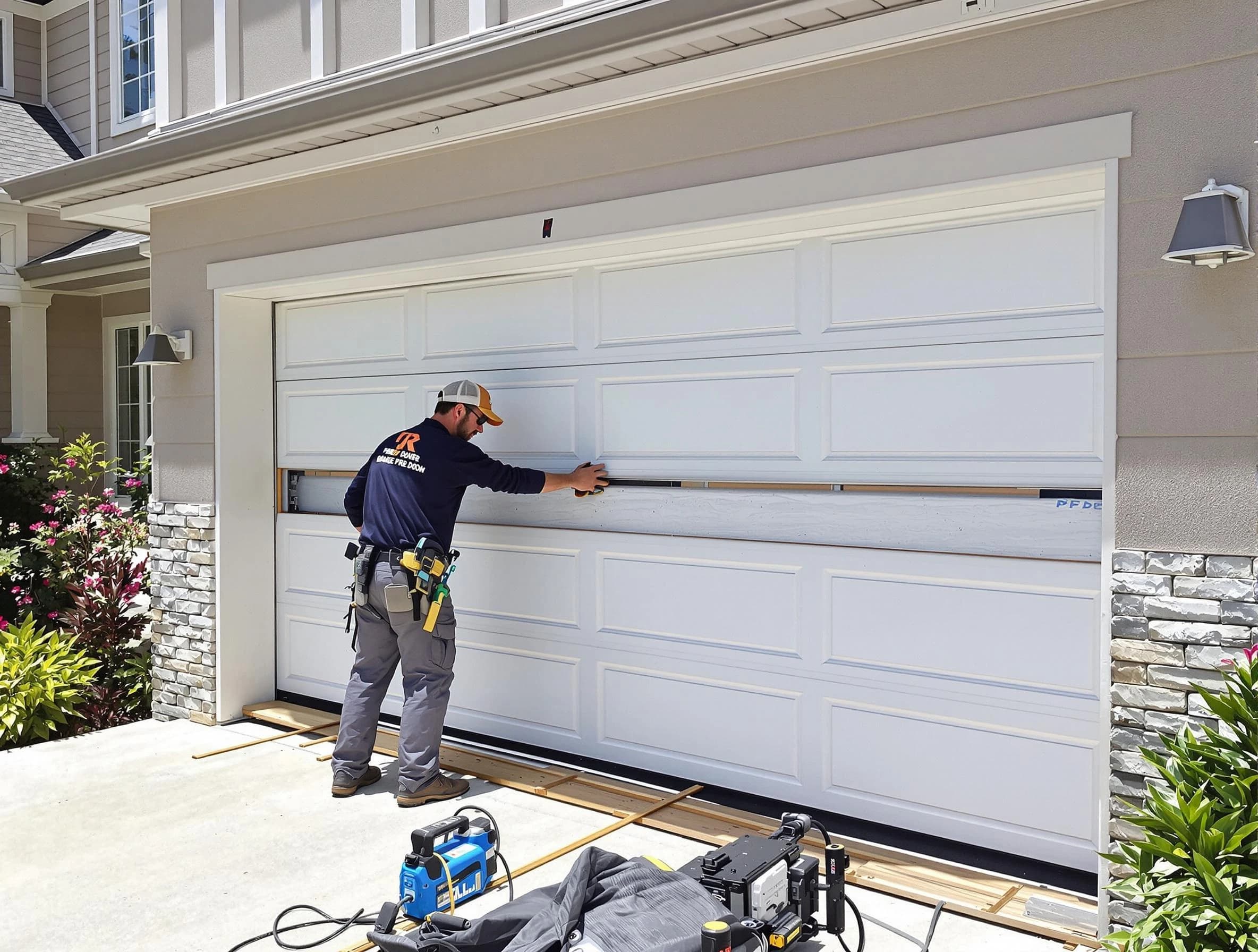 Sun Lakes Garage Door Repair team performing complete garage door replacement at Sun Lakes residence