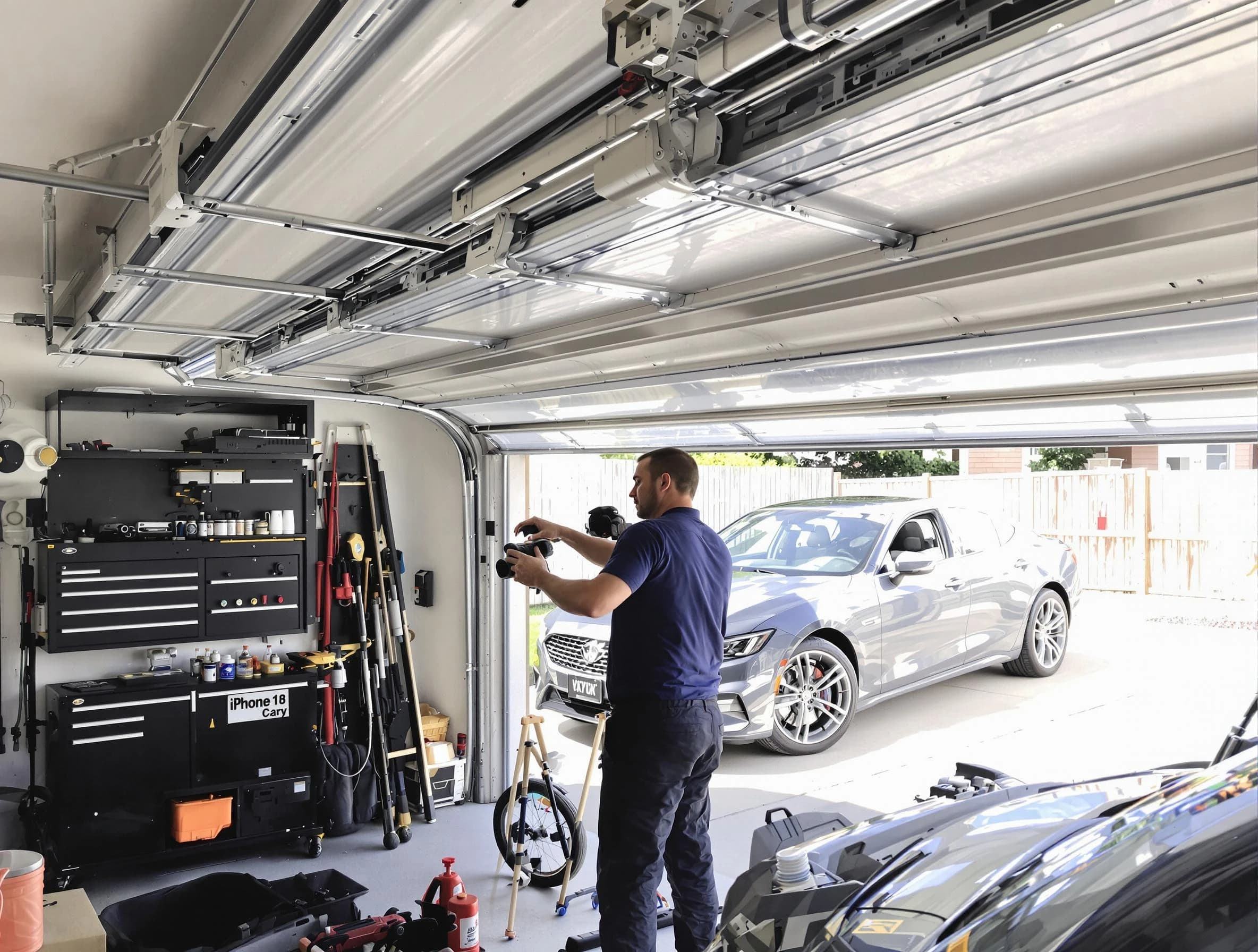 Sun Lakes Garage Door Repair technician fixing noisy garage door in Sun Lakes